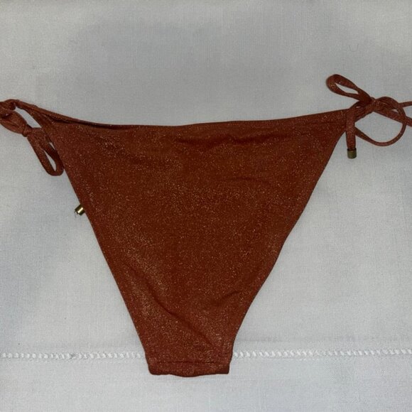 Vitamin A Elle Tie Side Bottom in Pink Metallic Size Medium - Picture 3 of 4